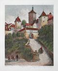 Roder Gate Tower Rodertor and Customs House Rothenburg by Ernst Geissendorfer