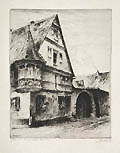 A House in Rosenheim Bavaria Original Etching by Paul Geissler