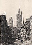Ypres The Belfry of the Cloth Hall and Cathedral Tower Original Etching by Sir Ernest George