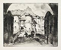 Entrevaux Original Etching and Drypoint Engraving by the French artist Georges Gobo