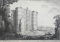 The Ruins of an Old Tower Original Engraving and Etching by Claude Goyrand