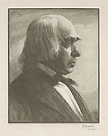 Portrait of Bronson Alcott Original Wood Engraving by the American artist Percy Grassby