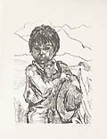 Indito Indian Boy Original Lithograph by the American artist Marion Greenwood