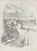 Am Bahnhof Friedrichstrasse Original Lithograph by the German artist Rudolf Grossmann