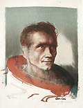 Portrait of the Astronaut Richard Gordon Original lithograph by the Italian artist Luciano Guarnieri