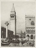 Campanile Venice Original Etching by the British artist Axel Haig