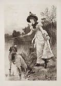 Fetch It Sir Original Etching by the American artist Hamilton Hamilton Portfolio Ten Original Etchings by the Best American Artists