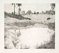 The Pond Original Etching by the American artist Art Hansen
