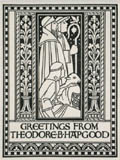 Greetings from Theodore B. Hapgood Original Woodcut by Theodore Brown Hapgood