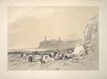 Tynemouth Northumberland King Edward's Bay Lighthouse Castle and Priory Sketches at Home and Abroad Original Lithograph by the British artist James Duffield Harding also listed as J. D. Harding and James Harding