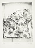 Kitchen Table Original Lithograph by the American artist Pat Hardy