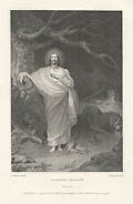 Paradise Regained Christ in the Wilderness by the British artist Moses Haughton Junior designed by Richard Westall for John Boydell's set The Poetical Works of John Milton