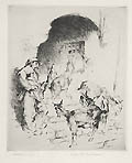 Le Chevrier The Goat Herder Original Etching and Drypoint Engraving by the American artist Arthur William Heintzelman also listed as Arthur Heintzelman