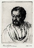 Study of an Apostle No 1 Original Etching and Drypoint Engraving by the American artist Arthur William Heintzelman also listed as Arthur Heintzelman