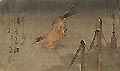 A Cuckoo Flying over Ship's Masts Hobashira to hototogisu by Hiroshige