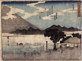 Numazu No 13 Tokaido Gojusan tsugi no uchi The Fifty Three Stations of the Tokaido Road Original Woodcut by the Japanese artist Utagawa Hiroshige I also known as Kyoka Tokaido Tokaido with Poem