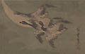 Wild Geese Flying Across a Crescent Moon Mikazuki ni gan by Hiroshige