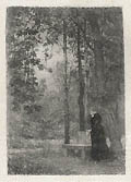 Sorrowful Recollections Original Etching by Carl Heinrich Hoff the Younger