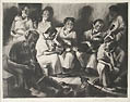 Puerto Rican Folk Song Original Etching by the American artist Irwin D. Hoffman also listed as Irwin Hoffman