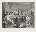 A Rake's Progress Plate 3 Tom Rakewell has ordered an all night entertainment Original Engraving by the British Satirical Artist William Hogarth