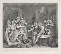 A Rake's Progress Plate 7 The Rake Tom Rakewell sits dumbfounded in a debtor's prison Original Engraving by the British Satirical Artist William Hogarth