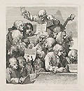 A Chorus of Singers Original Engraving and Etching by the British Satirical Artist William Hogarth