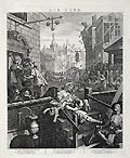 Gin Lane Original Engraving and Etching by the British Satirical Artist William Hogarth