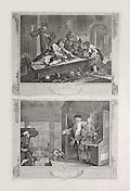 The Idle Prentice at Play and The Industrious Prentice a Favourite Two Original Etchings and Engravings by the British artist William Hogarth