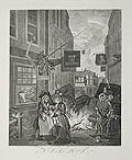 The Four Times of the Day Plate 4 Night Original Engraving and Etching by the British Satirical Artist William Hogarth