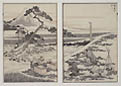 Shashin no Fuji Drawing Fuji from Life Original Woodcut Diptych by Katsushika Hokusai Fugaku hyakkei One Hundred Views of Mount Fuji