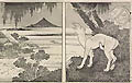 Gekka no Fuji Fuji under the Moon Original Woodcut Diptych by the Japanese artist Katsushika Hokusai Fugaku hyakkei One Hundred Views of Mount Fuji