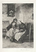 The New Arrival Original Etching by the Scottish artist William Brassey Hole designed by Hugh Cameron
