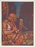The Old Man Carving Figures Original Woodcut by the American artist Paul Honore