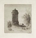 Sailors and Soldiers Memorial New York Original Etching by the American artist F Werner Hoppe