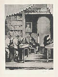 Bookshop Original Aquatint Engraving by the American artist Earl Horter