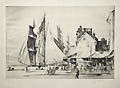 Massachusetts Harbor Scene Original Etching and Drypoint Engraving by the American artist Earl Horter