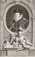 William Cecil Lord Burleigh Original engraving by the Dutch artist Jacobus Houbraken