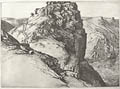 Castle Rock Lynton Original Etching and Drypoint by the British artist Edward Bouverie Hoyton