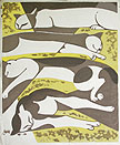 Four Cats Sleeping by Tomoo Inagaki