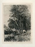 Landscape with Cattle Original etching by Carl Irmer
