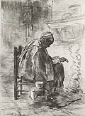 The Hearth Original Etching by Jozef Israels