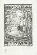 Library of Betsie Diamond Pan Playing his Syrinx Original Etching by the American artist John William Jameson designed by W. Norman Jeavons