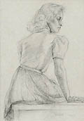 Life Study Original Drawing by the British artist Violeta Janes