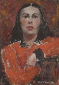 Portrait of a Young Woman Original Oil Painting by the British artist Violeta Janes