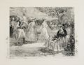 Le Polo Spectateurs au Polo Original Etching by the French artist Pierre Jeanniot