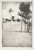 Landscape Original Etching by the French artist Francis Jourdain