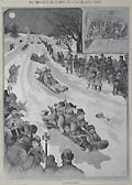 Tobogganing Original Lithograph by Henri Julien