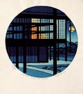 Katsura Evening - Kyoto Original Woodcut by the American artist Clifton Karhu