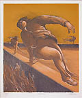 Leaping Original Lithograph by the American artist James Joseph Kearns also listed as James Kearns