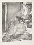 Musing Original Lithograph by the American artist James Joseph Kearns also listed as James Kearns